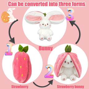 🐰Easter Early Hot Sale 49% OFF🍓Strawberry Bunny Transformed into Little Rabbit🎀 Fruit Doll Plush Toy🐰